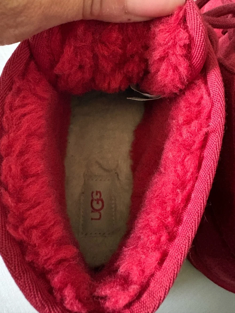 UGG Neumel Red Suede Lace-Up Boots